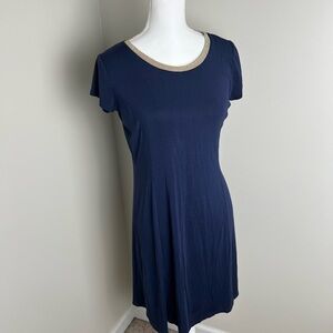 Michael Kors Navy Blue Tunic/ Shirt Dress with Gold Accents
